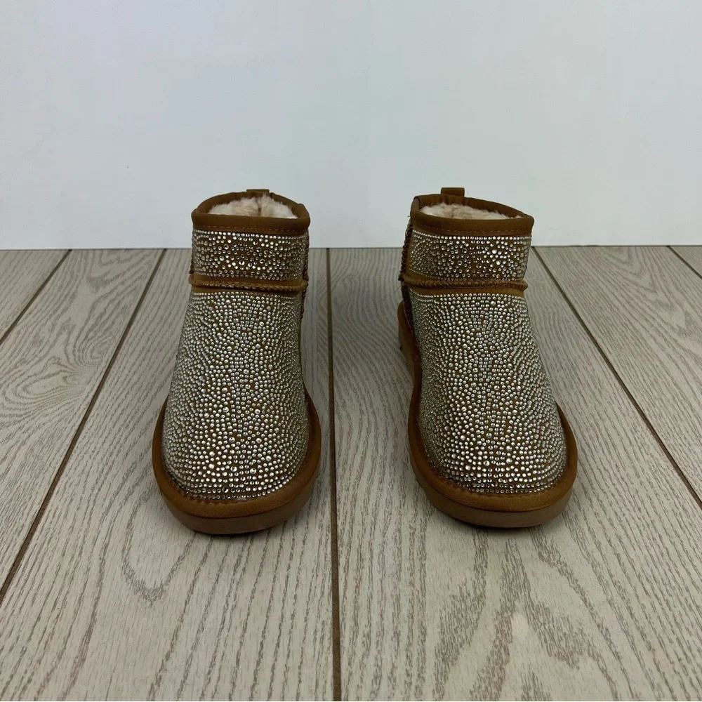 I.N.C. International Concepts Ariee Mini Cold Weather Booties 9M Tan Bling $60